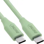 InLine 35892G USB-C &ndash; USB-C kaabel, USB 2.0, 480 Mbit/s, 100 W kiirlaadimine, silikoon, 2 m, Matcha Latte roheline
