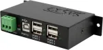 USB-jaotur Exsys EX-1163HMS &mdash; 4-pordiline 15 kV ESD-kaitsega, DIN-liistu paigalduskomplekt