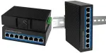 LogiLink Industrial Gigabit Ethernet Switch, 8-portine 10/100/1000 Base-TX RJ45, Plug & Play, must metallkorpus - 1 tk (NS203)