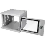 LogiLink W06Z33G 10" SoHo seinakapp, 4U, klaasuks, helehall