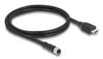 DELOCK M12 A-kodeeringuga 17-kontaktiline (emale) HDMI-kaabel (isane) &mdash; 1 m, must