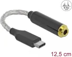 Delock heliadapter USB Type-C pistik &ndash; 4,4 mm 5-kontaktne balanseeritud pesa, 12,5 cm, must