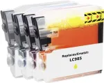 Renkforce tindikomplekt, asendab Brother LC-985 (LC985VALBPDR), &uuml;hilduv must, ts&uuml;aan, magenta, kollane RF-I-B-LC985BKCMY5PK RF-5718884 (RF-5718884)