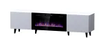 TV-kapp Cama Meble PAFOS EF elektrikaminaga 180&times;42&times;49 cm, valge matt