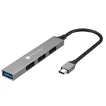 Techly IUSB32-HUB4C-3U2SLS s&uuml;learvuti dokkimisjaam/portrepiklaator Juhtmega USB 3.2 Gen 1 (3.1 Gen 1) USB-C Hall