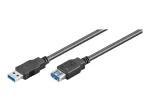 Wentronic Goobay USB 3.0 SuperSpeed pikenduskaabel, must, 5 m - USB 3.0-pistik (Type A) > USB 3.0-pesa (Type A) (95726)