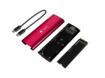 NATEC RHINO M.2 NVMe v&auml;line SSD korpus, USB-C 3.2 Gen 2, rubiinpunane