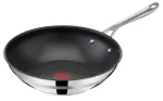 TEFAL Wok Pan by Jamie Oliver Cook Smart (Stainless Steel/Black, &Oslash; 28 cm)