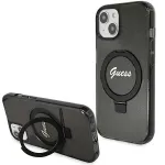 Guess GUHMP13MHRSGSK iPhone 13/14/15 6,1 inch must k&otilde;va &uuml;mbris r&otilde;ngasalusega, Script Glitter, MagSafe