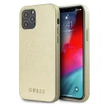 Guess GUHCP12LIGLGO Hardcase iPhone 12 Pro Max 6,7 inch kuldne iirisev