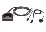 ATEN 2-pordiline USB-C 4K DisplayPort KVM-l&uuml;liti kaugpordivalijaga