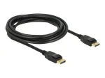 Delock - DisplayPorti kaabel - DisplayPort (M) DisplayPorti (M) - 3 m - riiviga - must