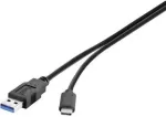 Renkforce RF-3241262 USB 3.2 Gen 1 kaabel USB-A - USB-C 0,3 m must