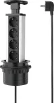 SYGONIX SY-4737792 lauapistikupesa 8 Schuko pistikupesa ja 2 USB portiga, must/h&otilde;bedane