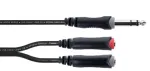 Cordial 14890 Audio Y-adapter kaabel 6,3mm stereo jack pistik 2x 6,3mm mono jack pesa 0,30m must PVC kaksikkaabel