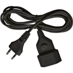 brennenstuhl H03VVH2-F 2x0,75 - Spannungsversorgungs-Verl&auml;ngerungskabel - IEC 60906-1 (W) bis Eurostecker (M) - 3,0m - Schwarz - Deutschland (1161790)