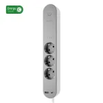 Pikenduspesa Hombli HBPO-0108 &mdash; 3&times; t&uuml;&uuml;p E vahelduvvoolupesa, 230V 16A, siseruumides, valge/hall