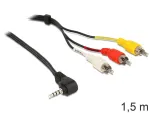 Video kaabliadapter DeLOCK 84504 1.5m 3.5mm 3 x RCA Must