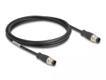 DeLOCK v&otilde;rgukaabel M12, D-koodiga, 4 kontaktiga, isane-isane, Cat5e, 2 m, must
