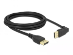 DeLOCK 87150 DisplayPort 1.4 kaabel, sirge ja 90&deg; nurga all &uuml;lespoole pistik, 8K 60 Hz, 2 m, must