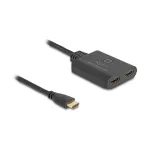 DeLOCK HDMI l&uuml;liti 2 x HDMI sisse 1 x HDMI v&auml;lja 8K 60 Hz integreeritud kaabel 50 cm