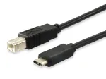Equip USB 2.0 Type C - Type B kaabel, 1 m, USB B, USB C, USB 2.0, isane/isane, must