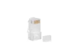 LANBERG RJ-45 juhtmepistik PLU-6000 Cat6 U/UTP kaablitele, l&auml;bipaistev/valge, 100 tk pakend