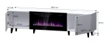 TV-kapp Cama Meble PAFOS EF elektrikaminaga 180x42x49 cm, must matt, 2 ust, 1400&ndash;1600 W
