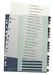 Leitz indeks arvutiga prinditav 1-20 stiilis PP A4+, numbriline vaheleht, pol&uuml;prop&uuml;leen (PP), mitmev&auml;rviline, portree, A4 Maxi, 245 mm