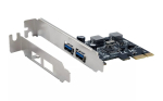 EXSYS 2-Pordiga USB 3.2 Gen 1 PCIe-kaart 3A Renesas