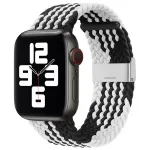 iLike Apple Watch 38/40/41mm Punutud Kangast Rihm Must Valge