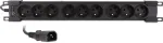 Getfort GF-9R30/IEC 1U 19-tolline riiuli PDU 9x IEC C13 pistikupesaga, 16A, 3m kaabel, must