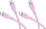 Goobay 2-osaline komplekt USB-C - USB-C silikoonkaableid, 1,5 m, roosa (81251)