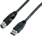 Wirewin USB 3.0 A-B MM 1.8 SW &ndash; 1,8 m SuperSpeed USB-kaabel, must
