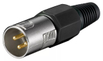 Goobay mikrofoni pistik 3-kontaktiline XLR isane must metallik