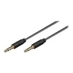 Wentronic Goobay 3,5 mm Jack &uuml;henduskaabel, must, 2 m - 3,5 mm Jack isane (4-pin, stereo) kuni 3,5 mm Jack isane (4-pin, stereo) (63830)