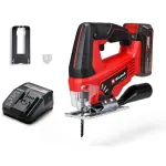 Einhell TC-JS 18/70 Li akutoitega tikksaag 4321280, Power X-Change, 18 V, 2700 l&ouml;&ouml;ki/min, 70 mm l&otilde;ikes&uuml;gavus, 2,5 Ah aku ja laadijaga, punane/must