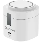 Canyon 4-in-1 juhtmeta laadimisalus, max 30W, m&otilde;&otilde;dud: 70x70x70.3mm, kaal: 414g, koos 65W laadija ja 1M kaabliga, valge