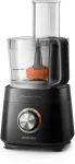 Philips Viva Collection HR7510/10 kompaktne k&ouml;&ouml;gikombain, mille kausi maht on 2,1 L ja v&otilde;imsus 800 W. Sellel on elegantne must disain ja p&ouml;&ouml;rdnupp.