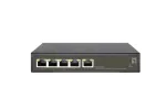 LevelOne Hilbert 5-pordine Gigabit PoE nutikas lite-l&uuml;liti, 802.3at/af PoE, 4 PoE-v&auml;ljundit, 60 W PoE-toitekogum