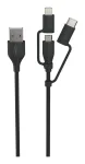 Ansmann kaabel USB to 3in1 120cm Must Micro-USB B