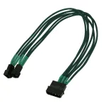 Nanoxia 900500015 ventilaatori toiteadapteri kaabel, 4-kontaktiline Molex &ndash; 2x 3-kontaktiline, 0,3 m, roheline