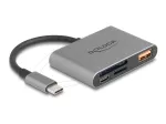 Delock 91016 USB-C kaardilugeja SD- ja microSD-kaartidele koos USB-A pordi ja USB-C PD-ga