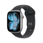 APPLE Watch Series 11 GPS + Cellular 46mm tumehall alumiiniumkorpus musta Sport-rihmaga S/M