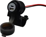 Albrecht Duo USB A+C pistikupesa mootorrattale 12/24V (73701)