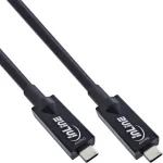 InLine 35798A USB 3.2 Gen 2 aktiivne optiline (AOC) kaabel, USB-C isane / isane, 10 Gbit/s, DisplayPort Alt Mode, 4K @144 Hz, 60 W PD, 15 m, must