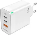 PEDEA Fast Charger &bdquo;Triple&ldquo; 65W GaN USB-C PD USB-A Valge - Toiteplokk - USB Type C