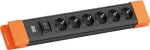 Bachmann CONNECTUS pikendusjuhe 6x CEE7/3 pistikupesa, 1x l&uuml;liti, 2,0 m kaabel, CEE7/7 pistik, must/oranž