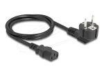 Toitejuhe DELOCK CEE 7/7 (E+F) IEC C13 90&deg; nurga all, 1 m, H05VV-F 3x1,00 mm&sup2;, must