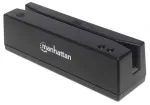 Manhattan USB-A magnetribakaardilugeja, kolmerajaline lugeja, klaviatuurikiilu dekooder, kaabel 1,5 m, must, kolmeaastane garantii